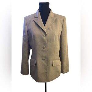 Le Suit Tan Blazer Professional Tailoring Structured Shoulders EUC 10P